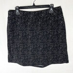 5/$25 Seg’ments Luxe Black White All Over Dots Print Skort L